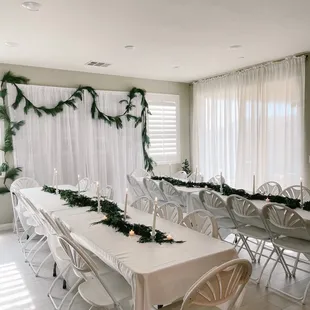Tables and chairs (decorations were my own)
