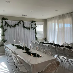 Tables and chairs (decorations were my own)