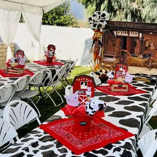 Farm theme decor and centerpieces