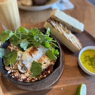 Shakshuka $15 + organic mushrooms $2