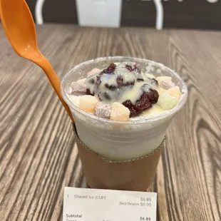 Red beans shaved ice cup size
