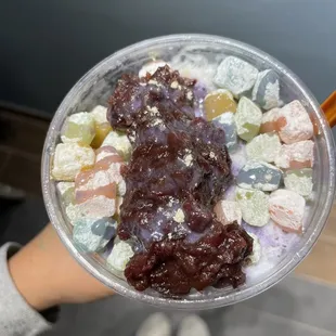 Taro shaved ice (bingsu)