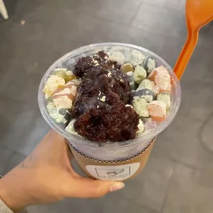 Taro shaved ice (bingsu)