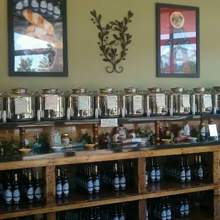 Peach flavored vinegar, Lime flavored oil!  Deeeeelish!!