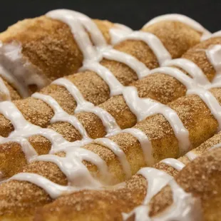 a close up of a pastry with icing