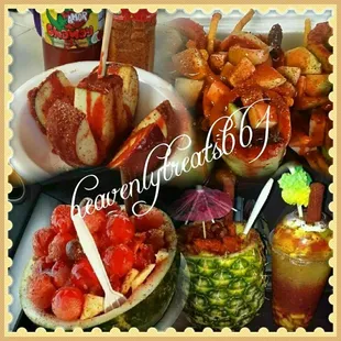 a variety of food items