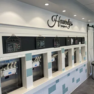 a row of ice cream machines