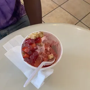 a bowl of yogurt and fruit