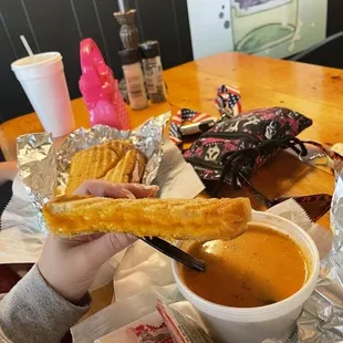 Grilled Cheese and Tomato Basil soup