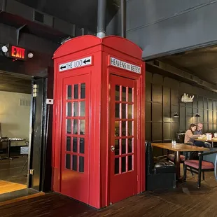 a red phone booth