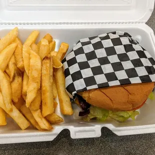 California Burger and fries.