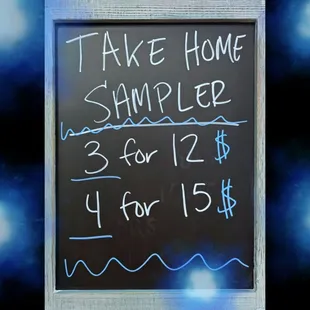 Take home sampler package.