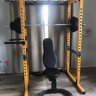 Power tec rack, bar, weights