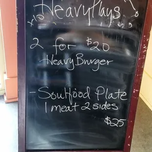 "Specials" board