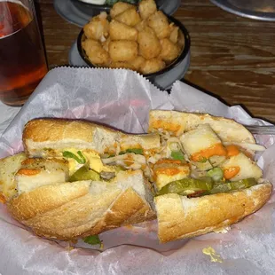 Big Easy Tofu Po&apos;Boy, Tater Tots, and Awesome Deviled Eggs