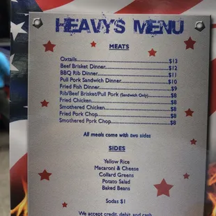 menu