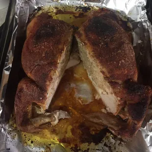 This was the deboned Boudin stuffed chicken that I purchased and took home to cook came out AMAZING!!!