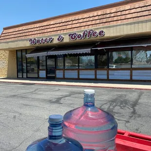 Hebrews water and coffee shop frontage