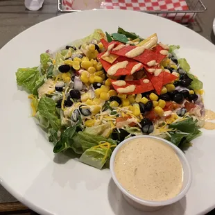 Southwest Chicken salad (minus chicken because my daughters a vegetarian)