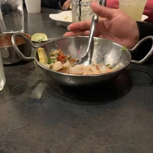 Tiny ceviche that tasted old