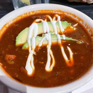 Sopa Azteca, cup ($8). Yummy! Spicy.