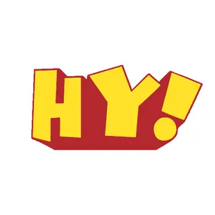 the word hy on a white background
