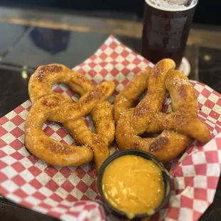 Pretzels and beer cheese made in house!