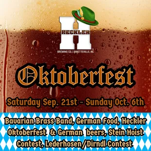 Oktoberfest! Sep. 21st - Oct. 6th