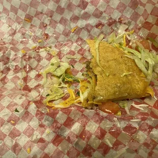 Potato Taco, a little too salty, but overall delicious.