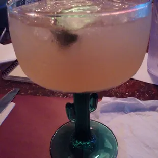 Nummy Frontera margarita. Anejo, gran gala, and fresh lime juice.