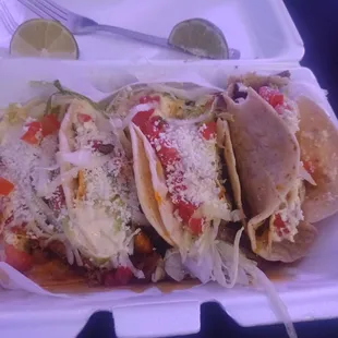 Tacos Supreme two grilled pork and two asada