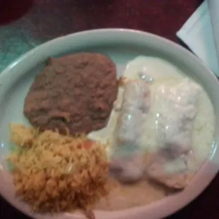 Shrimp enchilada plate