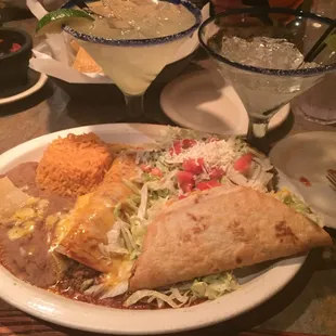 Baja margarita, enchilada, tostada and taco
