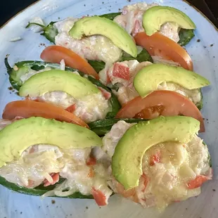 Jalapeños stuffed with shrimp and cheese