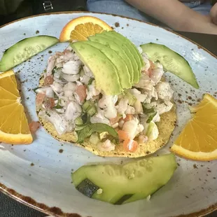 Tostada ceviche - delicioso