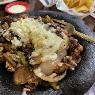 a plate of mexican food
