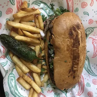 Torta con carne asada