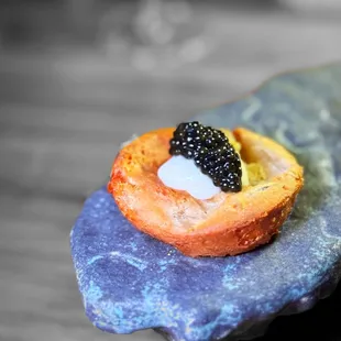 thai coconut pancake with caviar | @wha.eva.eats