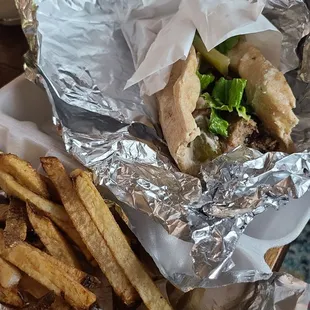 Gyro wrap and fries