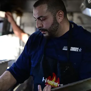 Owner working