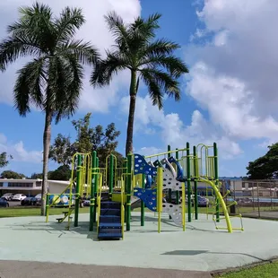 Updated playground equipment