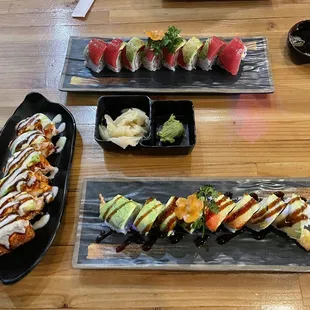 Crispy Rice, Green Dragon, Hawaiian Roll