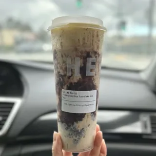 T18. Purple Rice Taro Cake Milk Tea