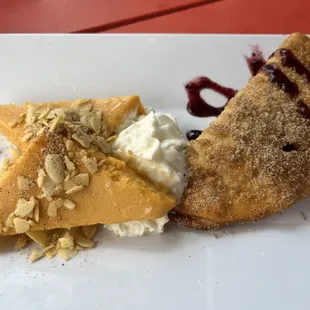 Sweet Potato Flan and Blueberry Cheesecake Empanada .... Pure Heaven