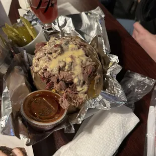 Loaded potato with brisket