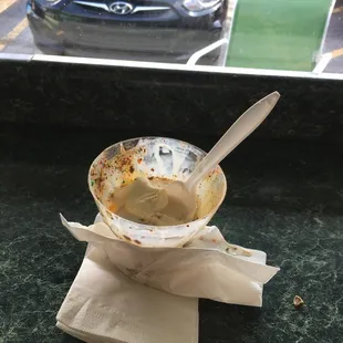 Regular butterscotch sundae with m&amp;ms, it was full it I started eating it before I remembered to take a picture
