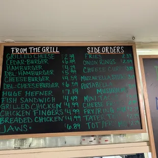 the menu