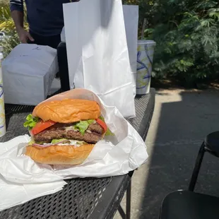 Double burger with avocado