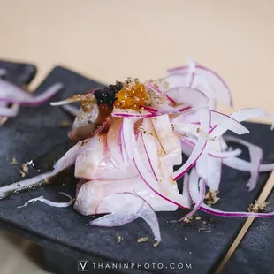 a close up of a plate of food