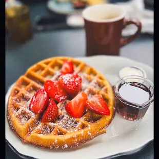 waffles, food